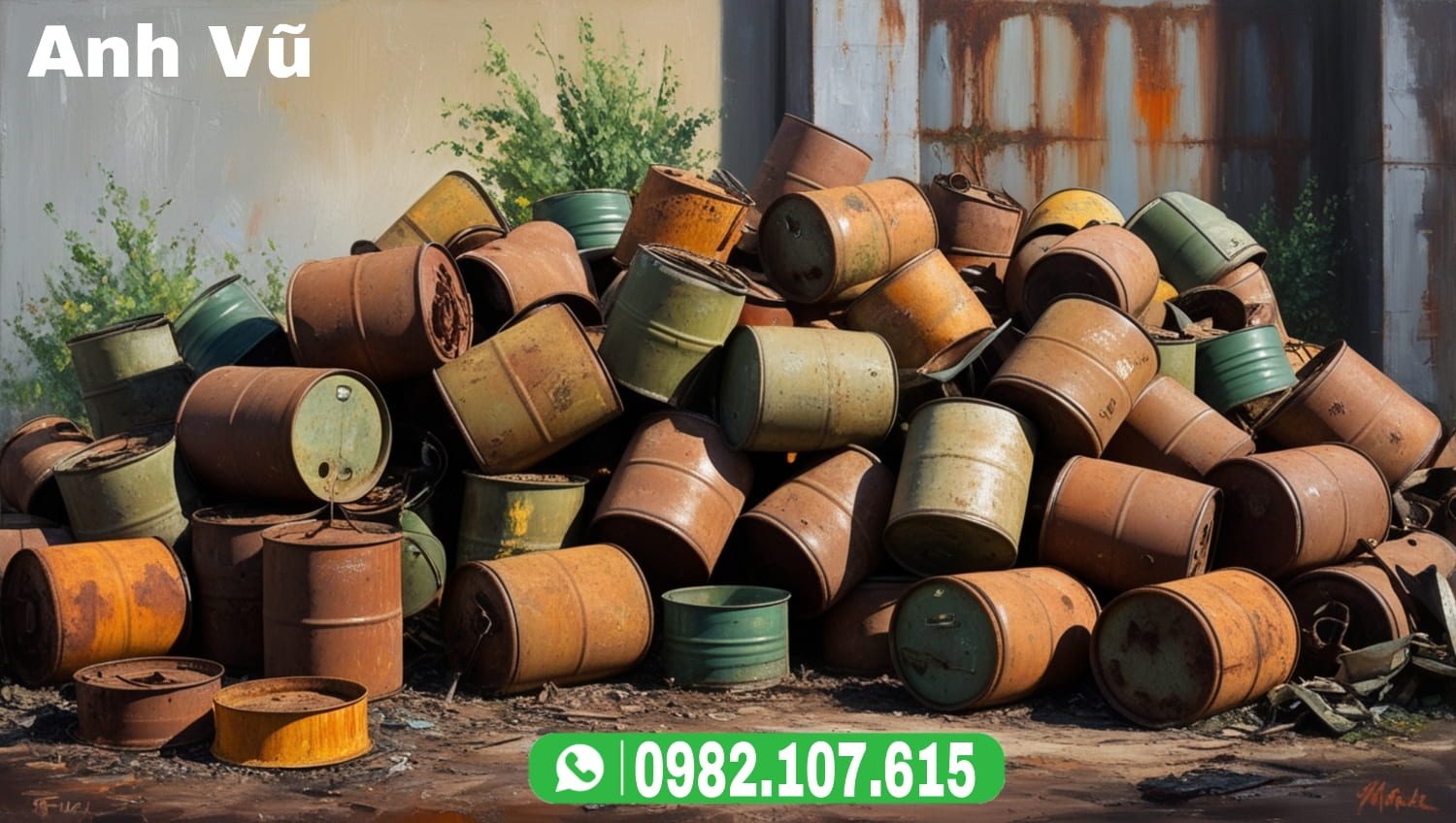Thu mua thùng phi sắt nhựa phế liệu giá cao nhất Hà Nội- Anh Vũ